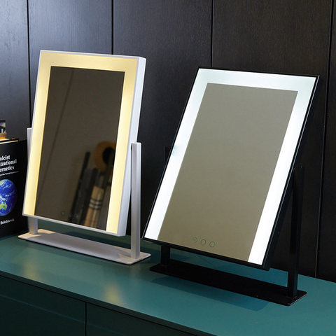 Miroir de maquillage de bande de Led de Style d'hollywood avec des lumières beauté cosmétique éclairé vanité de table maganifiant 10x cadeau pour des femmes ► Photo 1/6