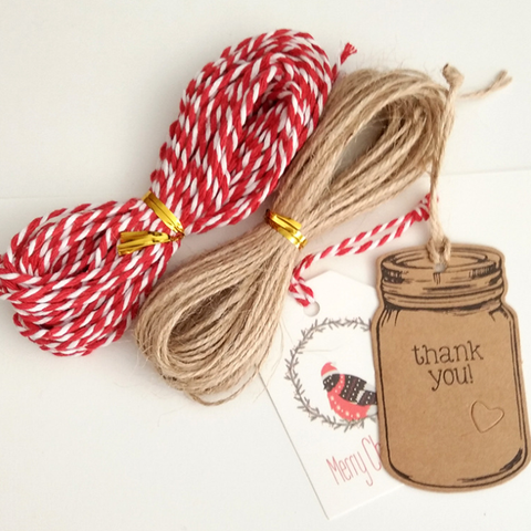 30/60 pieds toile de Jute naturelle Jute ficelle corde corde de chanvre rouge cadeau emballage cordes noël événement et fête fournitures ► Photo 1/4