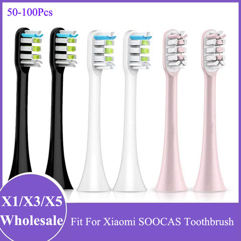Tête de brosse à dents de rechange, pour Xiaomi Soocas X5 X3 X1 X3U SOOCARE, brosse à dents électrique sonique, têtes en poils Dupont, 10/20/30 pièces ► Photo 1/6