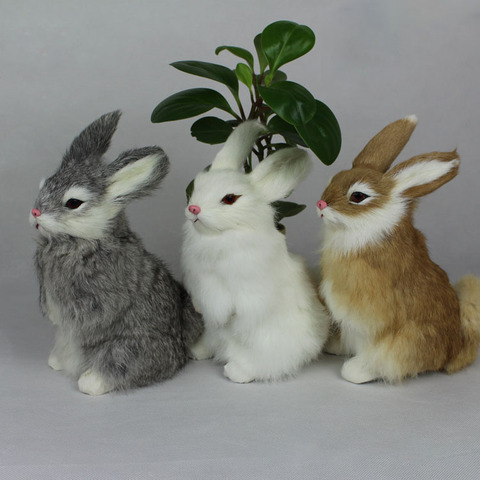 Peluche en forme de lapin pour enfants, jouets en peluche, Simulation réaliste, décorations, cadeau d'anniversaire ► Photo 1/4
