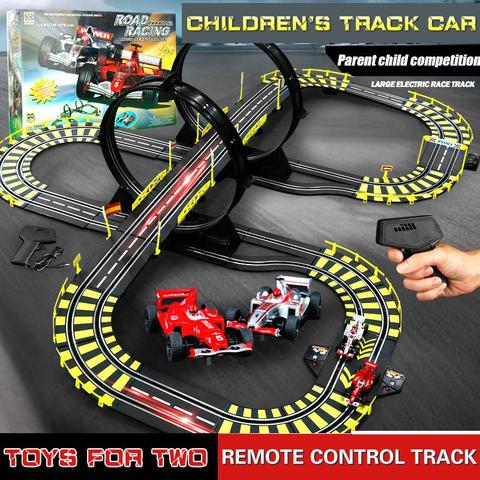 1:43 échelle chemin de fer jouet électrique piste course Autorama Circuit Voiture professionnel fente Voiture piste Double sport jouet enfants cadeau ► Photo 1/6