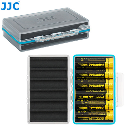 JJC batterie étanche Durable mallette de rangement batterie boîte de support pour 6 18650 Batteries rechargeables au Lithium avec coussin éponge ► Photo 1/6