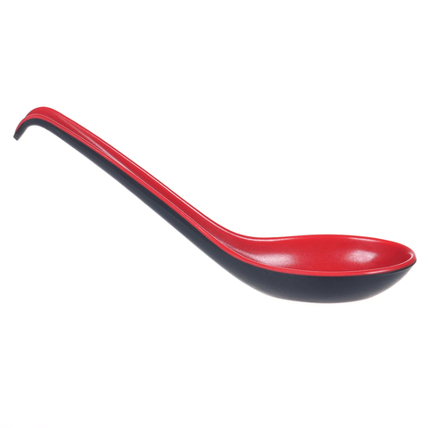 Cuillère en plastique rouge noire, cuillère à soupe japonaise pour la maison, outils de cuisine de Restaurant ► Photo 1/5