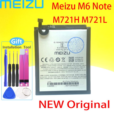 Meizu 100% Original 4000mAh BA721 batterie pour Meizu Meilan Note 6 M6 téléphone intelligent dernière Production nouvelle batterie + numéro de suivi ► Photo 1/6