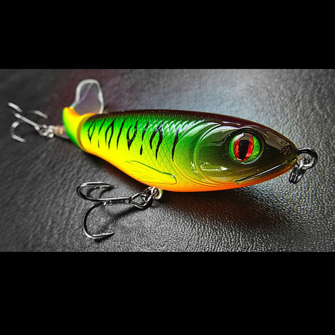 Leurre flottant rigide Whopper Plopper de qualité supérieure, appât artificiel avec queue rotative souple, 8 couleurs, 9cm, 17g, 1 pièce ► Photo 1/6