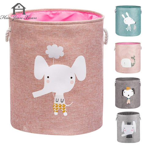 Grand panier à linge pliant avec couvercle jouets paniers de rangement Bin pour enfants chien jouets vêtements organisateur mignon Animal seau à linge ► Photo 1/6