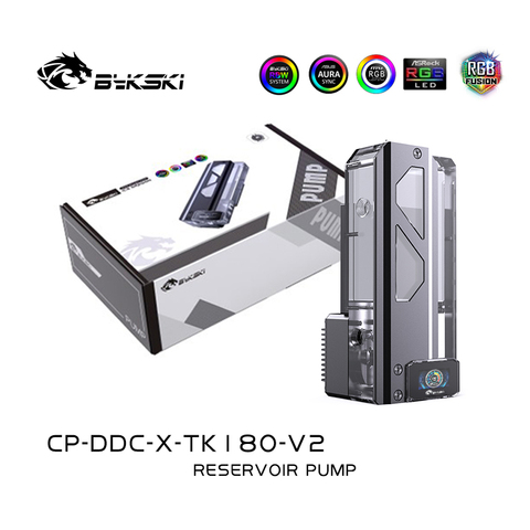 Bykski-pompe en acrylique CP-DDC-X-TK180-V2/CP-DDC-X-TK220, réservoir d'eau, Kit de refroidissement d'eau, 5V, 3 broches ARGB/12V 4 broches RGB ► Photo 1/6