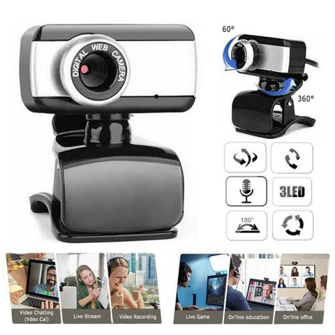 Webcam avec Zoom HD 480P, caméra USB 2.0 + Microphone, capteur CMOS, sans pilote, pour ordinateur de bureau, portable, PC et Mac, nouveauté ► Photo 1/6