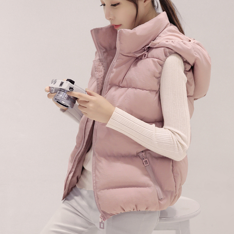 Gilet Simple en coton pour femme, à capuche, court, détachable, fermeture éclair, grande taille, à la mode, nouvelle collection automne hiver 2022 ► Photo 1/6