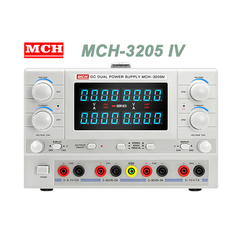 Alimentation électrique à quatre sorties, à double sortie, linéaire réglable, stabilisée, 30V5A MCH-3205II 3205IV ► Photo 1/5