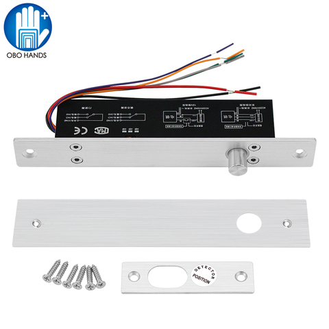 Serrure à boulon électrique de Type étroit serrures de porte électroniques à sécurité/sécurité avec retour de retard pour système de contrôle d'accès ► Photo 1/6