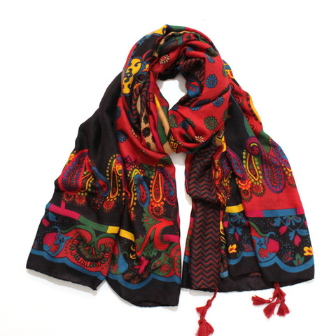 Foulard en Viscose de cajou ethnique africaine pour femmes, longue écharpe d'espagne, foulard pour femmes, Bufandas Mujer, casquette Hijab musulmane ► Photo 1/6