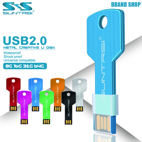 Suntrsi – clé USB étanche, support à mémoire de 4 8 16 32 64 go 128 go, 2.0 clés, disque u, cadeau pour PC ► Photo 1/6