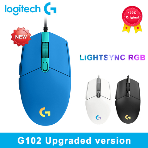 Logitech G102 Original IC PRODIGY/LIGHTSYNC souris de jeu optique 8000DPI 16.8M couleur LED personnalisation 6 boutons filaire ► Photo 1/6