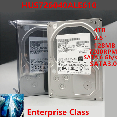 Disque dur interne HDD 7K6 SATA de 3.5 pouces, 128 mo/s, 7200RPM, 4 to, pour classe entreprise, nouvelle marque Hgst ► Photo 1/6