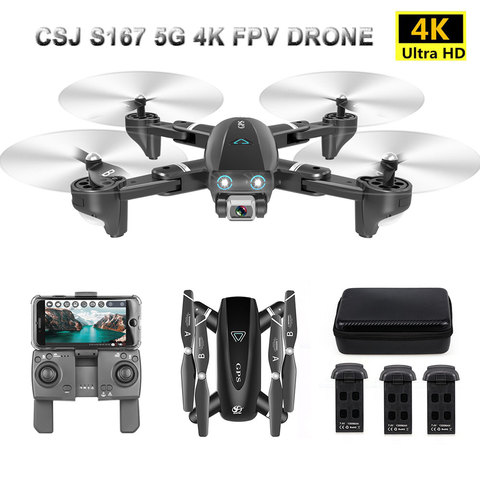 CSJ S167 Drone pliable GPS avec caméra 4K 5G WIFI FPV Drone Way-point volant télécommande jouet RC quadrirotor hélicoptère jouets ► Photo 1/6