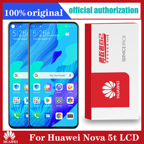 Original 6.26 ''remplacement d'affichage avec cadre pour Huawei Nova 5T LCD écran tactile numériseur assemblée YAL-L21 L61A L61D L71A LCD ► Photo 1/6