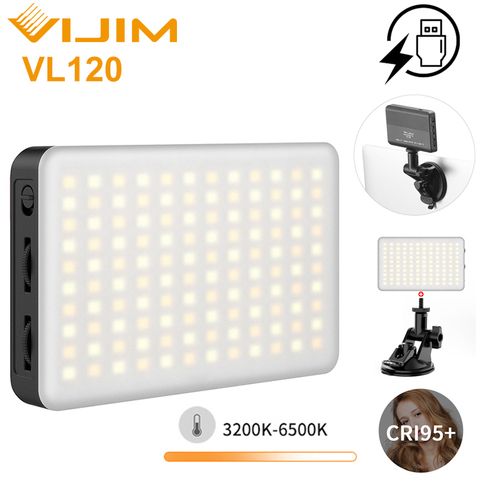 Ulanzi Vijim VL120 3200K-6500K LED lumière vidéo avec Softbox et rvb couleur filtres lumière pour éclairage de vidéoconférence lumière de remplissage ► Photo 1/6