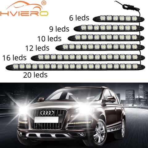 2X feux de jour Auto Led COB antibrouillard Flexible Silicone clignotant feux de freinage blanc phare voiture Led lampe de coffre ► Photo 1/6