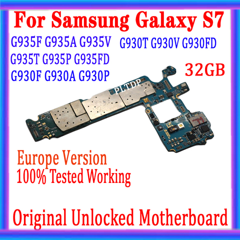 Pour Samsung Galaxy S7 G930F G930FD G930V G935F G935V G935T G935FD carte mère originale déverrouillée testé bon wor ► Photo 1/5