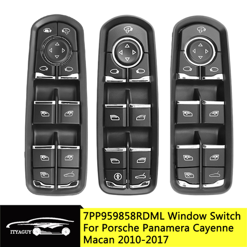 Vitre électrique avant gauche bouton de commutation pour Porsche Cayenne Macan Panamera (2011-2017) ► Photo 1/6