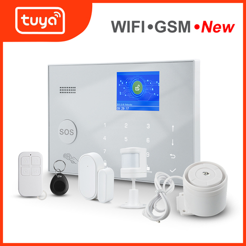 Awaywar Tuya système d'alarme 433MHz sans fil WIFI GSM RFID kit de sécurité APP télécommande cambrioleur maison intelligente PIR détecteur de porte ► Photo 1/6