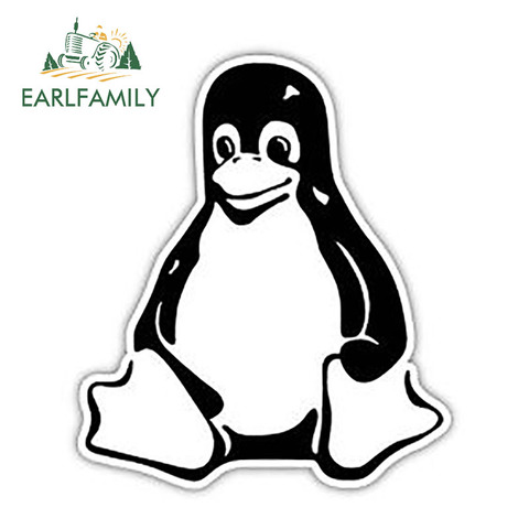 EARLFAMILY – autocollant graphique en vinyle pour pare-choc de voiture, 13cm x 11.3cm, décoration pour ordinateur portable, Tux pingouin Linux ► Photo 1/2