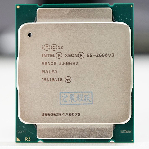 Processeur Intel Xeon E5 2660 V3, 2.6 ghz, pour serveur, LGA 2011 – 3 E5-2660 V3 2660V3, pour ordinateur de bureau, carte mère X99 ► Photo 1/2