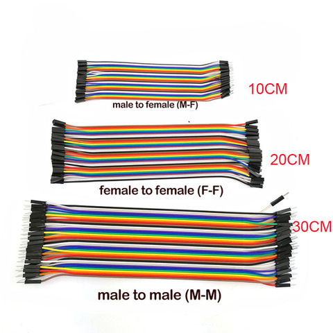 10CM 20CM 30CM mâle à mâle femelle à femelle 40Pin cavalier fil ligne de connexion platine de prototypage cavalier câble Arduino kit de bricolage ► Photo 1/6