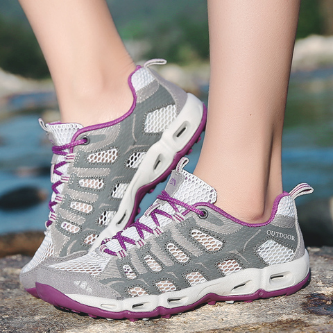 Chaussures de Trekking pour femmes en plein air, baskets de randonnée, Camping, tourisme, montagne, avec suivi, été ► Photo 1/6