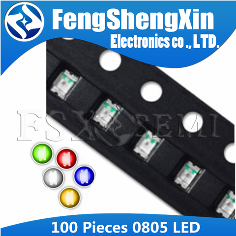 100 pièces/lot 0805 LED 2.0*1.2MM mettant en évidence SMD LED diodes électroluminescentes rouge blanc jaune bleu vert orange ► Photo 1/2