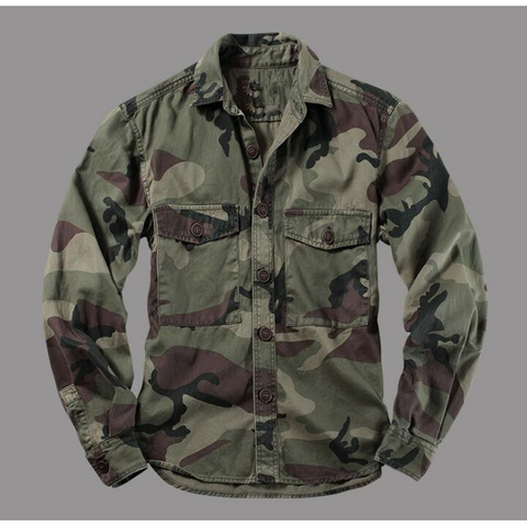 Montagne Camouflage chemises hommes chemise militaire à manches longues vestes Camouflage uniforme désert Jungle hommes hauts hommes vêtements ► Photo 1/6
