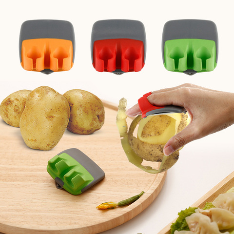 Nouveau éplucheur de fruits lame en acier inoxydable citron pamplemousse fruits trancheuse Double doigts ouvre Cutter rapidement dénuder Gadgets de cuisine ► Photo 1/6