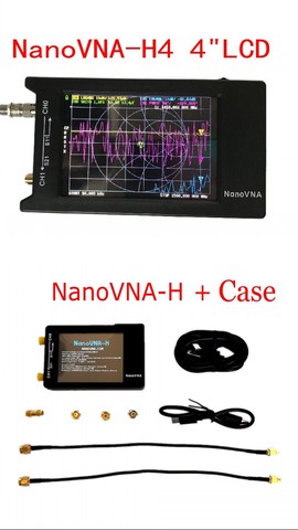 Hugen – analyseur de réseau vectoriel NanoVNA-H4 H, LCD/VNA, 4 pouces/2.8 pouces, analyseur d'antenne HF VHF UHF, avec boîtier, batterie, Original ► Photo 1/6