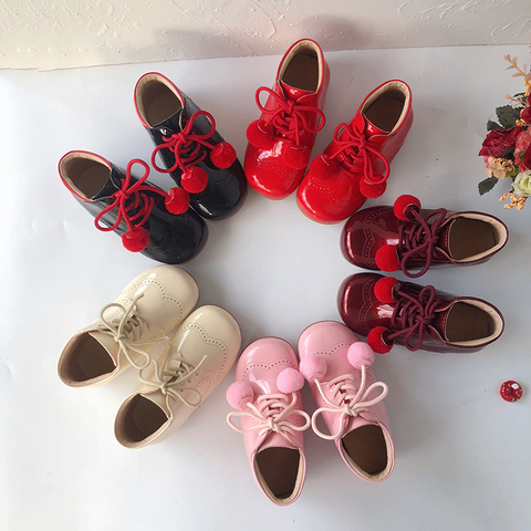 2022 automne bébé chaud bottes espagnol fille douce princesse chaussures en cuir véritable enfant en bas âge chaussures enfants bottes filles filles bottes d'hiver ► Photo 1/6