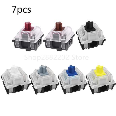 Interrupteurs optiques Gateron pour clavier mécanique SK61 SK64, 7/10 pièces, bleu, rouge, marron, noir, jaune, axe ► Photo 1/6