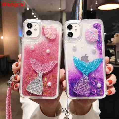 Coque de téléphone pour Samsung Galaxy S10E, S10, 5G, S9, S8 Plus, S7, S6 Edge Plus, S5, motif étoile de mer, sirène, paillettes, sable mouvant liquide ► Photo 1/6