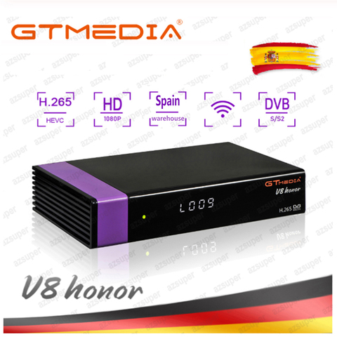 Récepteur Satellite GTMedia V8 Honor bult-in WiFi + 1 an Europe Cline Full HD DVB-S2/S récepteur Freesat V8 NOVA uniquement espagne ► Photo 1/5