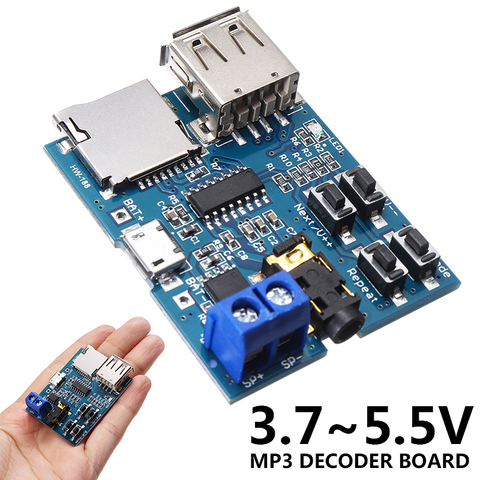 Onsale 1pc MP3 Format TF carte U disque décodeur carte amplificateur intégré décodage lecteur Audio Module Mp3 Mayitr ► Photo 1/6