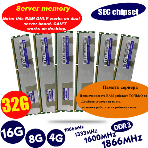 Lanshuo 8GB DDR3 1333MHz 8G 1333 REG ECC radiateur serveur mémoire RAM travail 16gb 24gb 16g 24g 32g 32gb 32G garantie à vie LGA 2011 ► Photo 1/6