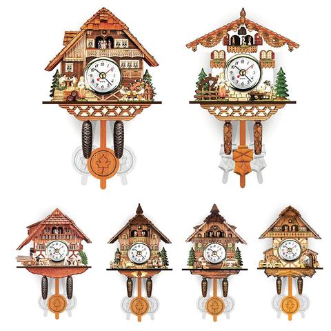 Offre spéciale!!! Nouvelle arrivée horloge murale en bois Antique pendentif coucou horloge murale, décoration de salon maison vente en gros Dropshipping ► Photo 1/6