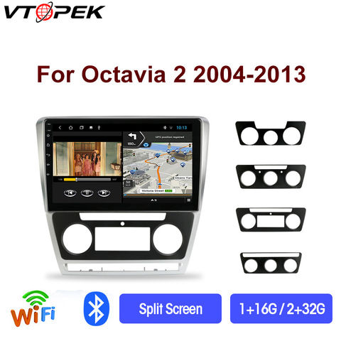 Vtopek – autoradio Android 10.0, Navigation GPS, lecteur multimédia vidéo, 2din, unité centrale pour voiture Volkswagen SKODA Octavia 2 A5 2007 – 2014 ► Photo 1/6