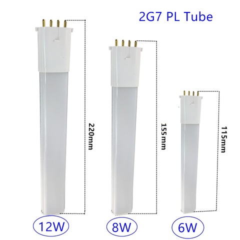 Luminosité de la lumière Led, 2g7 lumière Led Led Pl, 2g7, 4 broches, ampoule de remplacement de lumière CFL 6W, 8W, 12W ► Photo 1/6