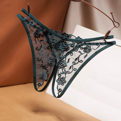 Culotte en dentelle pour femmes, Lingerie érotique, string Transparent, Porno, entrejambe ouvert ► Photo 1/6