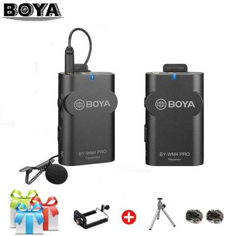 BOYA BY-WM4 BY-WM4 Pro professionnel sans fil condensateur Microphone système Lavalier vidéo micro pour Canon Nikon Sony DSLR pour iPhone ► Photo 1/6