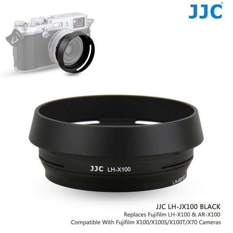 JJC LH-X100 AR-X100 en métal lentille pare-soleil avec 49mm filtre adaptateur anneau pour Fuji Fujifilm X100V X100F X100T X100S X100 X70 ► Photo 1/6