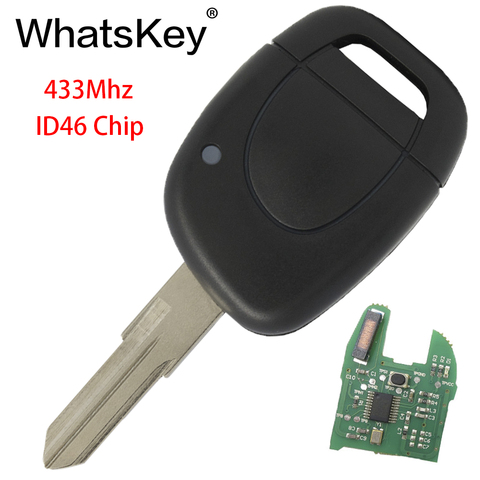 WhatsKey-clé télécommande antivol à 1 bouton, 433Mhz, compatible avec Renault Clio Master, Twingo, Kangoo NE73, VAC102, lame id46-pcf7946 ► Photo 1/6