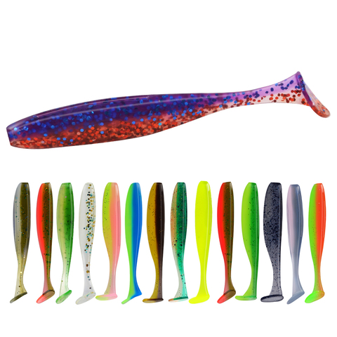 FISH KING – leurre de pêche Easy Shiner en Silicone souple, appât artificiel Double couleur avec queue en T, wobbler, idéal pour la pêche à la carpe, 50/75/100mm ► Photo 1/6