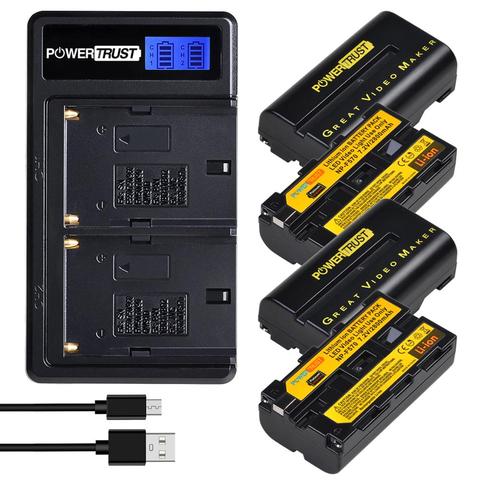 Batterie 2800mAh NP-F550 NP-F570 + nouveau chargeur LCD USB double pour Yongnuo Viltrox LED, lampe vidéo YN300 II YN300 III YN600 Air ► Photo 1/6