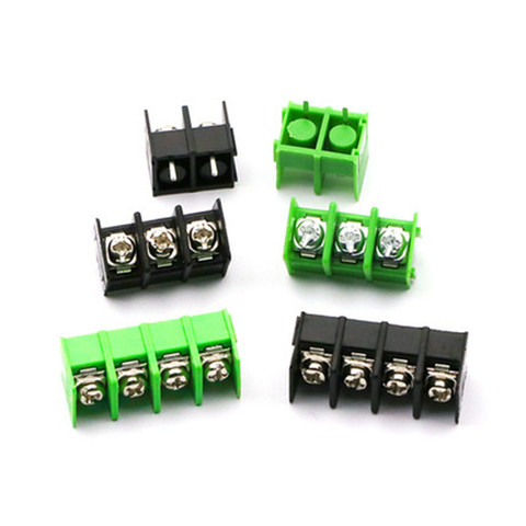 Connecteur bornier à vis, 7.62mm KF7.62-2P 3P 4 P MG762-2 3 4 broches, noir vert, pas de 7.62mm, 10 pièces ► Photo 1/1